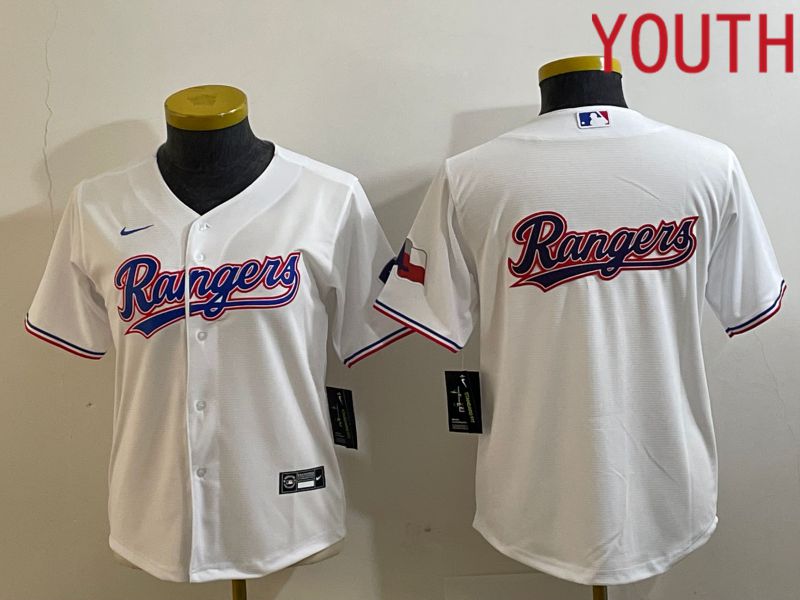 Youth Texas Rangers Blank White Game Nike 2023 MLB Jersey style 4